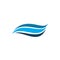 Blue modern ocean wave group line team logo design