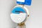 Blue modern radio water counter meter