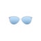 Blue modern sunglasses. Fashionable accessory to protect eyes from sun