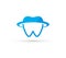 Blue modern tooth dental office icon