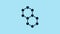 Blue Molecule icon isolated on blue background. Structure of molecules in chemistry, science teachers innovative