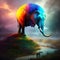 Blue Monday elephant concept, the most sad and depressing day of the year, generative ai