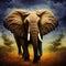 Blue Monday elephant concept, the most sad and depressing day of the year, generative ai