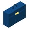 Blue money case icon, isometric style