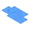 Blue money icon, isometric style