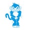 Blue monkey with a cold
