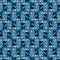 Blue monochromic modern geometric repeating pattern with math symbols