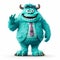 Blue Monster Mascot With Photorealistic Renderings And Disney Animation Style