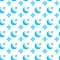 Blue moons and stars seamless pattern