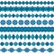 Blue moroccan vector border patterns