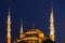 Blue Mosque Domes And Minarets In Istanbul At Night