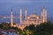 The Blue Mosque at dusk, Istanbul. Turkey.