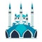 Blue mosque illustration. Kazan mosque icon. Travel to Russia concept art