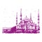 Blue Mosque. Istanbul, Turkey. Graphic illustration