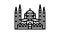 blue mosque line icon animation