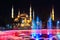 Blue mosque at night