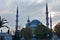 Blue Mosque (Sultanahmet Camii), Bosporus and asian side skyline, Istanbul, Turkey