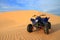 Blue Motor Bike at Sand Dune