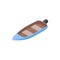 Blue motor boat icon, isometric 3d style