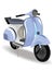 Blue Motor Scooter with flowers