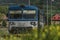 Blue motor train in Stare Mesto pod Sneznikem station