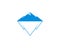 Blue mountain with diamond gems shape logo