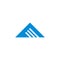 Blue mountain geometric unique triangle logo vector