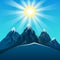 Blue Mountain realistic under the bright sun vector.