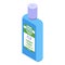 Blue mouthwash bottle icon, isometric style