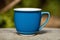 A blue mug. Tranquil Serenity. A Captivating Blue Mug. Generative AI