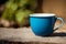 A blue mug. Tranquil Serenity. A Captivating Blue Mug. Generative AI