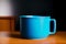 A blue mug. Tranquil Serenity. A Captivating Blue Mug. Generative AI