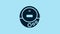 Blue Music CD player icon isolated on blue background. Portable music device. 4K Video motion graphic animation