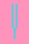 Blue Music Tuning Fork in Duotone Style. 3d Rendering