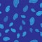 Blue Mussel icon isolated seamless pattern on blue background. Fresh delicious seafood. Vector.