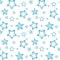 Blue nacre stars on a white background pattern seamless vector