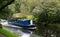 Blue narrowboat