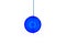 Blue Natural Plastic Round Plane Bottle Cap Pendulum Hanging On Stick Against Isolated White Background. Scientific Pendulum is