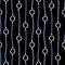 Blue Nautical Ropes and Chain Links Stripes on Black Background Vector Seamless Pattern. Trendy Marine Print