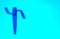 Blue Needle for sewing with thread icon isolated on blue background. Tailor symbol. Textile sew up craft sign