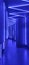 Blue neon hallway entrance alley