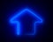 Blue neon house on dark background. 3d illustration