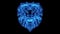 Blue Neon Lion Head Animated logo Loopable Graphic Element V1