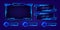 Blue neon live stream gaming esport frame panels modern tech cyber futuristic display elegant
