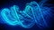 Blue Neon Twisting Strings Lines VJ Loop Background