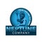 Blue neptune logo badge template