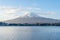 Blue nice sky with view of Mount Fuji in Japan