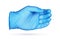 Blue nitrile glove isolated on white background