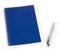 Blue notebook and pen