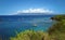 Blue ocean, blue sky, green shore, paradise in Maui, Hawaii